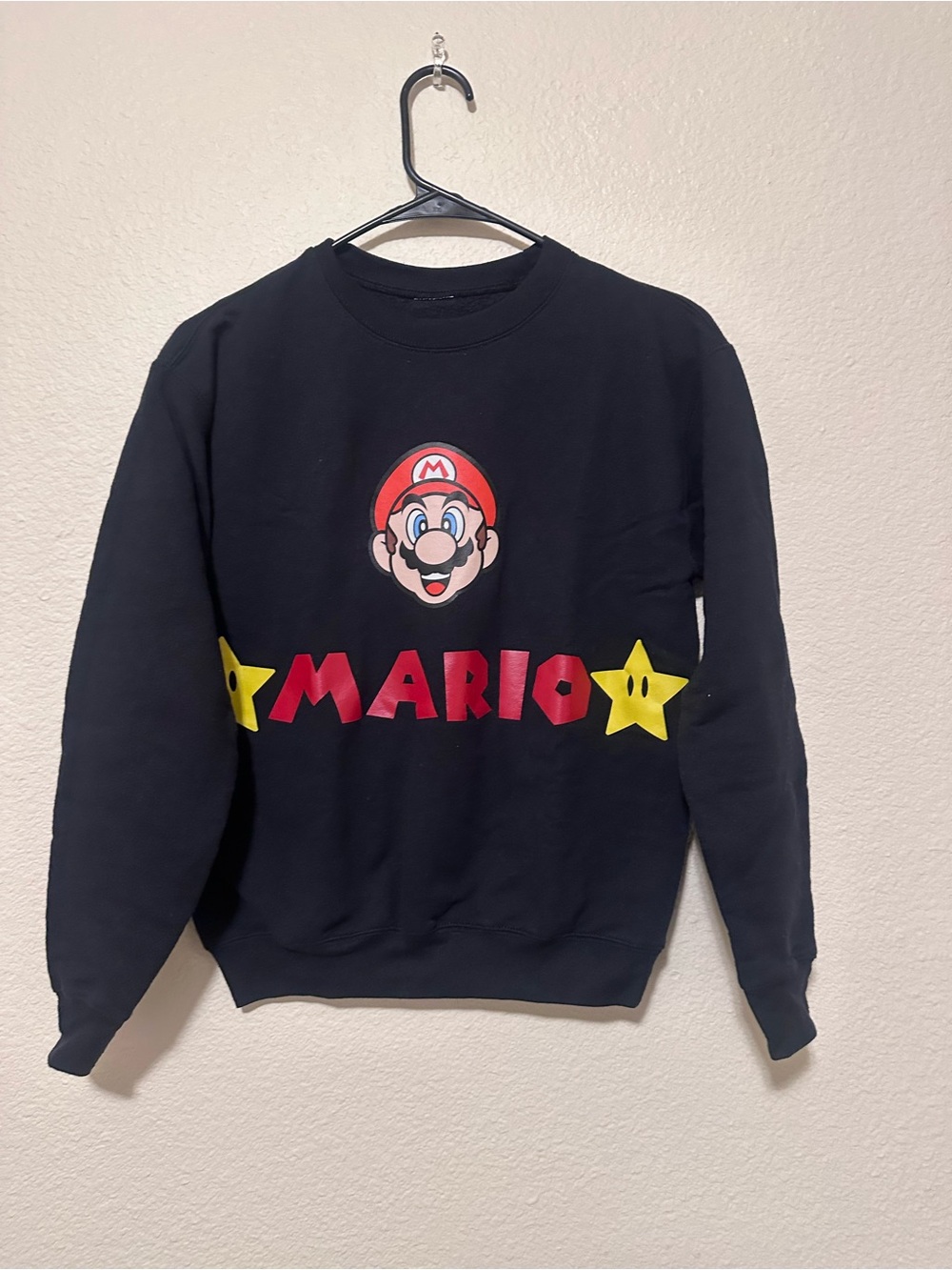 Black Mario Graphic Crewneck Sweatshirt
